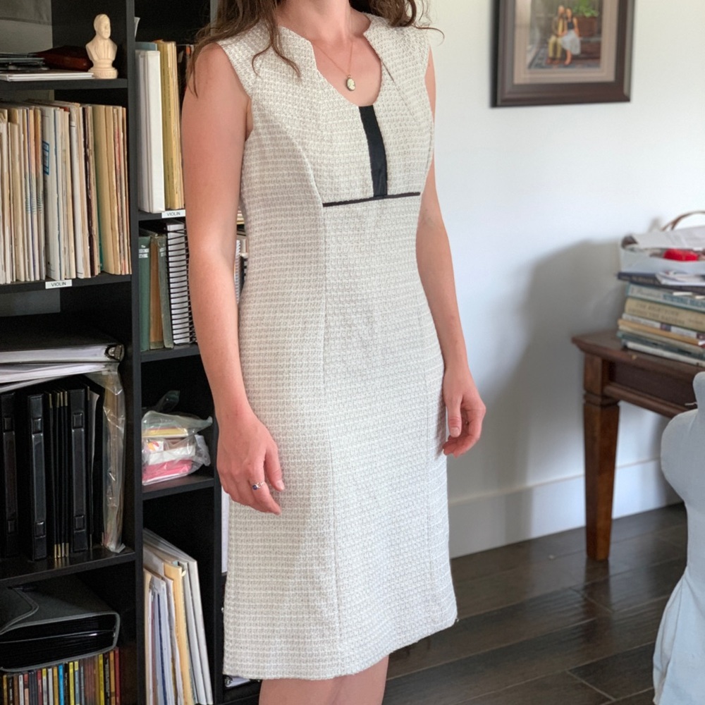 Antonio Melani Light Grey Sheath Dress, Size 6